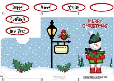 Christmas Snowman's Present Lottery Wallet Card