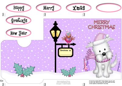 Christmas Westie Dog Xmas Tree Lottery Wallet Card