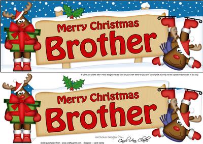 Xmas Brother Rudolph Signpost Large Dl Easicut 3D Decoupage
