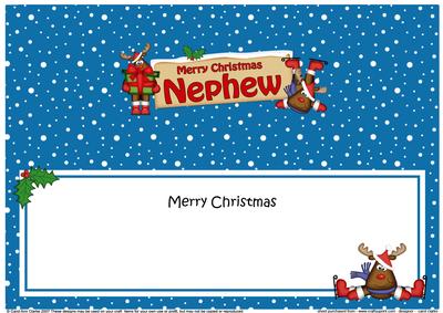 Xmas Nephew Rudolph Signpost Large Dl Matching Insert