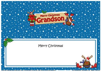 Xmas Grandson Rudolph Signpost Large Dl Matching Insert