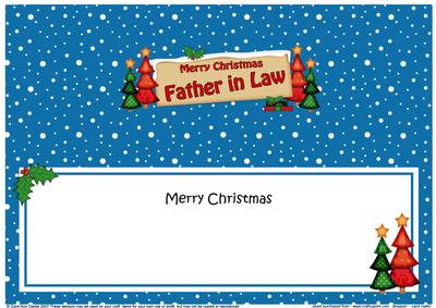 Xmas Father in Law Trees Signpost Large Dl Matching Insert