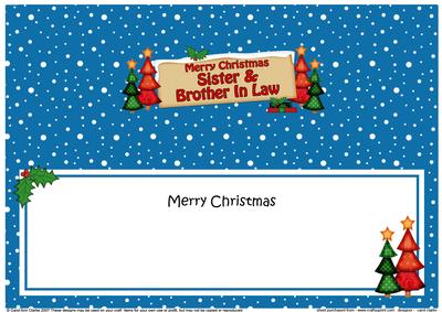 Xmas Sister & Brother in Law Trees Signpost Large Dl Insert