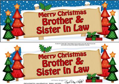 Xmas Brother & Sister in Law Trees Signpost Large Dl