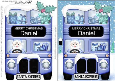 Xmas Santa Express Daniel A5 3D Decoupage