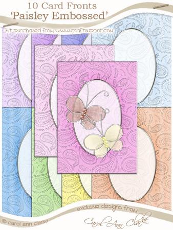 'paisley Embossed' Sorbet Baby Card Fronts Kit