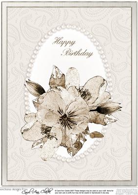 A4 Posy & Pearls - Birthday