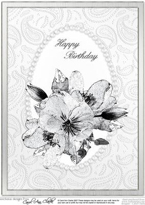 A4 Posy & Pearls - Birthday