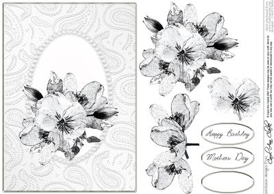 Posy & Pearls Quick Card with Decoupage