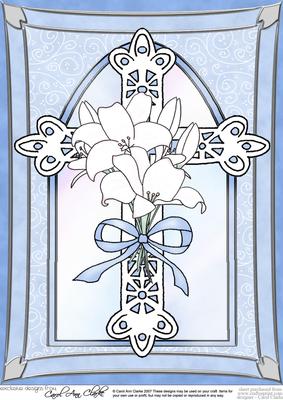 A4 Cross with Lillies
