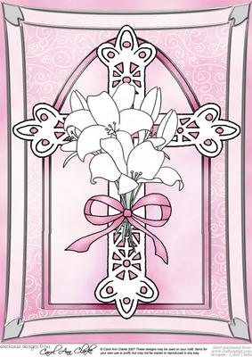 A4 Cross with Lillies