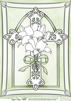 A4 Cross with Lillies