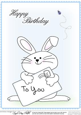 A4 Little Boy Bunny - Birthday