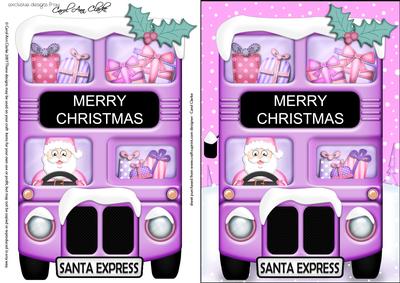 Xmas Santa Express A5 3D Decoupage