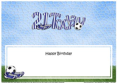 Happy Birthday 21 Today Football Matching Large Dl Insert