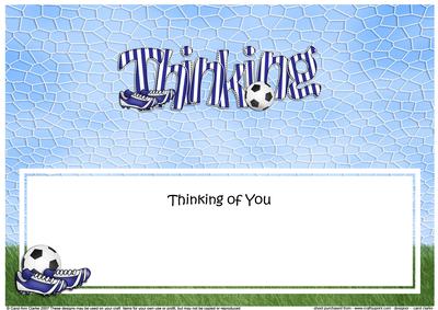 Happy Thinking of You Football Matching Large Dl Insert