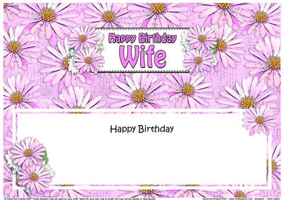 Birthday Wife Daisies Floral Large Dl Matching Insert