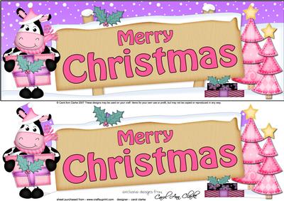 Christmas Moo Cow Signpost Large Dl Easicut 3D Decoupage