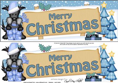 Christmas Scottie Dog Signpost Large Dl Easicut 3D Decoupage