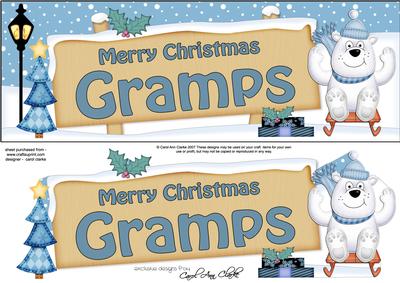 Xmas Gramps Polar Bear Signpost Large Dl Easicut 3D Decoupa
