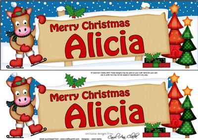 Xmas Alicia Gigi Horse Signpost Large Dl Easicut Decoupage