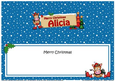 Xmas Alicia Gigi Horse Signpost Large Dl Matching Insert