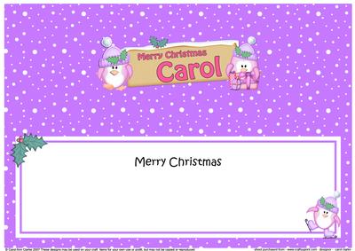 Xmas Carol Penguins Signpost Large Dl Matching Insert