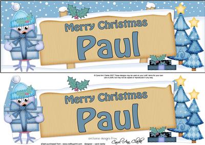 Xmas Paul Robin Signpost Large Dl Easicut Decoupage