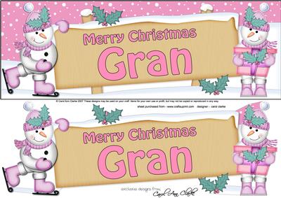 Xmas Gran Snowmen Signpost Large Dl Easicut Decoupage