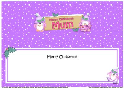 Xmas Mum Penguins Signpost Large Dl Matching Insert