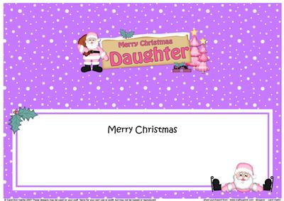 Xmas Daughter Santa Signpost Large Dl Matching Insert