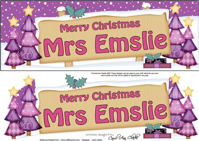 Xmas Mrs Emslie Trees Signpost Large Dl Easicut Decoupage