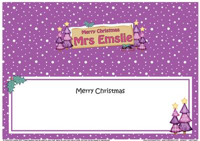 Xmas Mrs Emslie Trees Signpost Large Dl Matching Insert