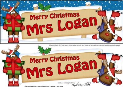 Xmas Mrs Mrs Logan Rudolph Signpost Lge Dl Easicut Decoupage