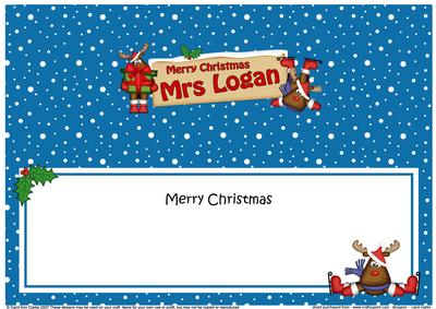 Xmas Mrs Logan Rudolph Signpost Large Dl Matching Insert