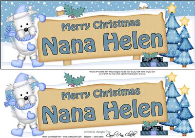 Xmas Nana Helen Westie Dog Signpost Lge Dl Easicut Decoupage