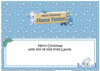 Xmas Nana Helen Westie Dog Signpost Large Dl Matching Insert