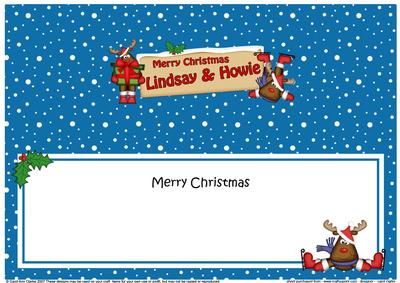 Xmas Lindsay & Howie Signpost Large Dl Matching Insert