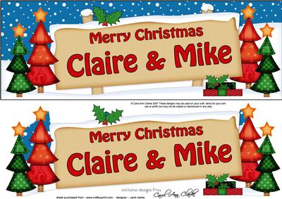 Xmas Claire & Mike Signpost Lge Dl Easicut Decoupage