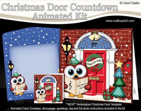 3D Singing Hoot Owl Christmas Door Countdown Animated Card