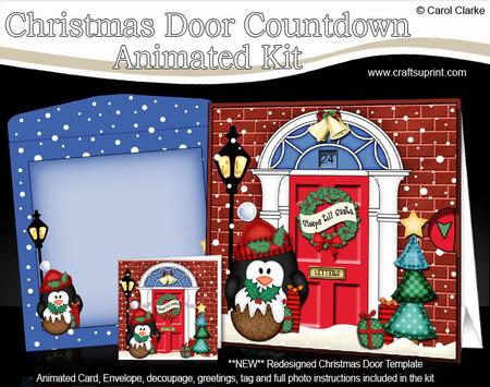 3D Penguin's Pud Christmas Door Countdown Animated Card