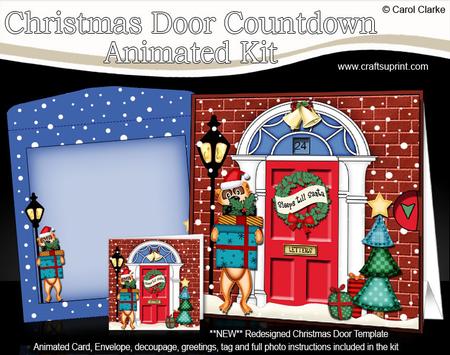 3D Meerkat's Presents Christmas Door Countdown Animated Card