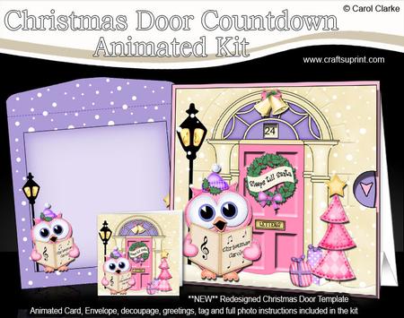 3D Singing Hoot Owl Christmas Door Countdown Animated Card