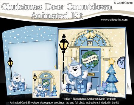 3D Bear's Presents Christmas Door Countdown Animated Card