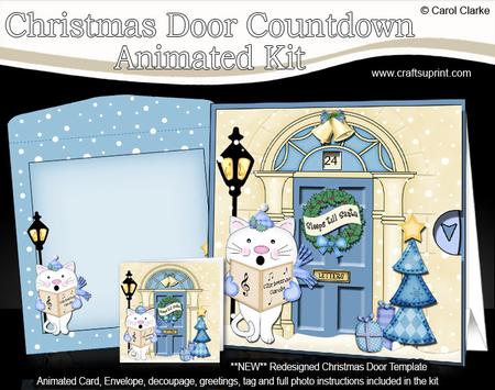 3D Singing Cat Christmas Door Countdown Animated Card