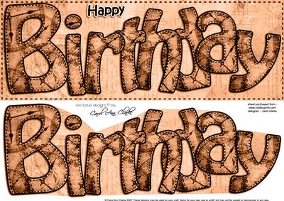 Large Dl Birthday Clocks 3D Decoupage