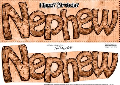 Large Dl Birthday Nephew Clocks 3D Decoupage