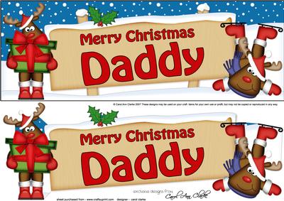 Xmas Daddy Rudolph Signpost Large Dl Easicut 3D Decoupage