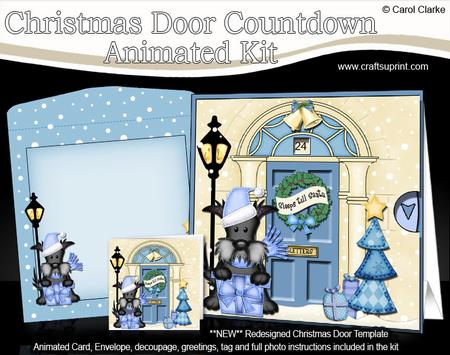 3D Scotty Dog Present Christmas Door Countdown Animated Card