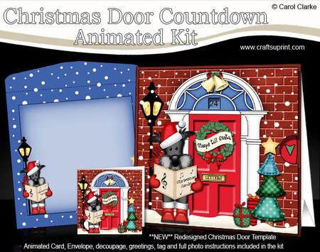 3D Singing Scottie Dog Xmas Door Countdown Animated Card